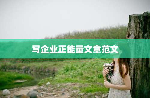 写企业正能量文章范文