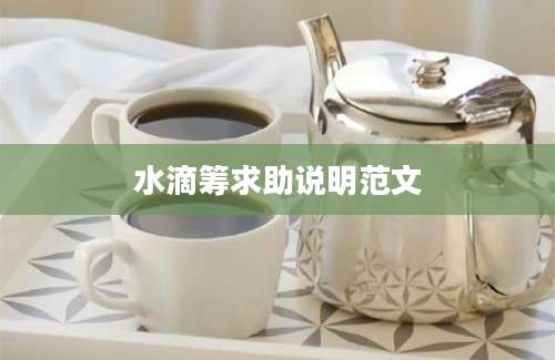 水滴筹求助说明范文