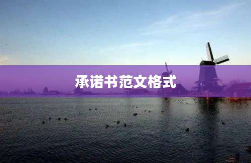 承诺书范文格式