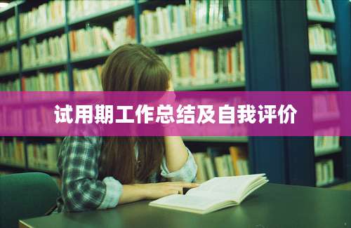 试用期工作总结及自我评价