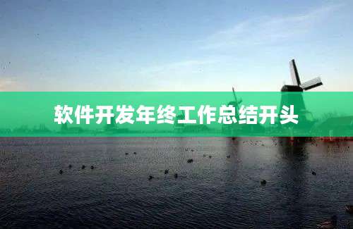 软件开发年终工作总结开头