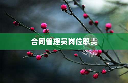 合同管理员岗位职责