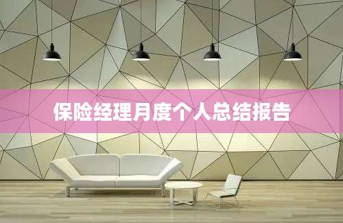 保险经理月度个人总结报告