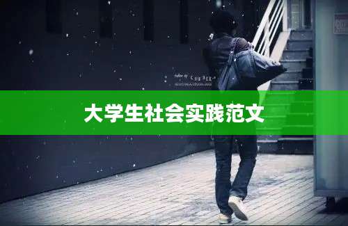 大学生社会实践范文