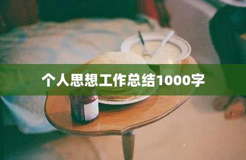 个人思想工作总结1000字