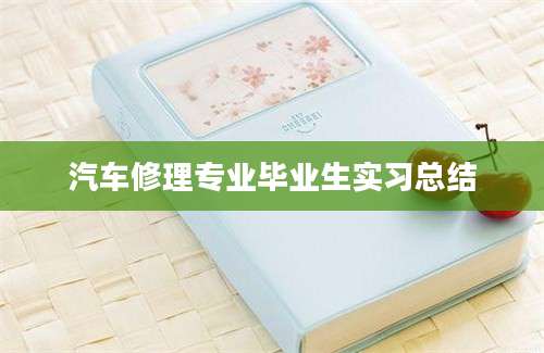 汽车修理专业毕业生实习总结
