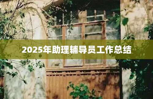 2025年助理辅导员工作总结