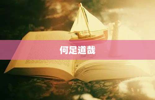 何足道哉
