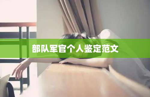 部队军官个人鉴定范文
