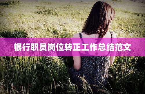 银行职员岗位转正工作总结范文