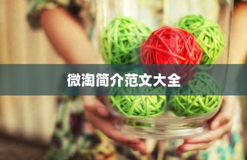 微淘简介范文大全
