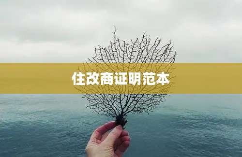住改商证明范本
