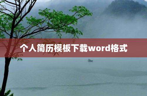 个人简历模板下载word格式
