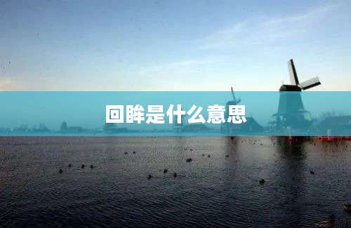 回眸是什么意思