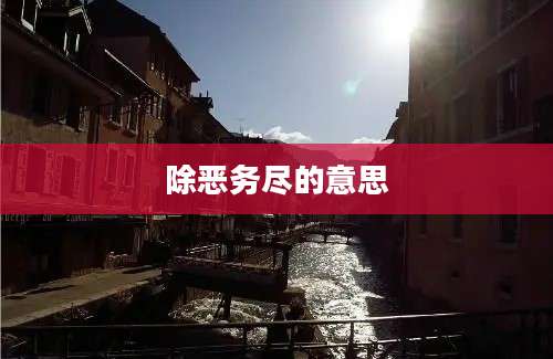 除恶务尽的意思