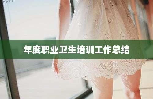 年度职业卫生培训工作总结