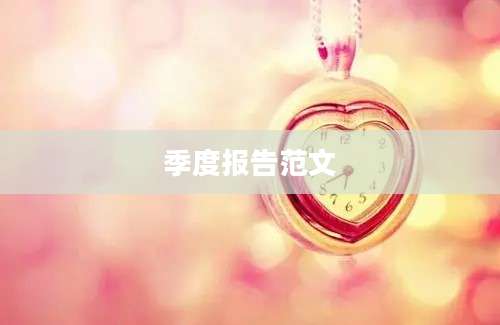 季度报告范文
