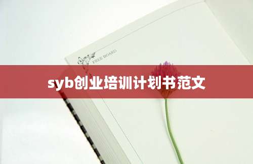 syb创业培训计划书范文