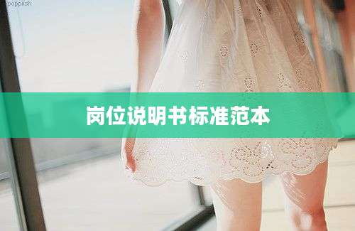 岗位说明书标准范本
