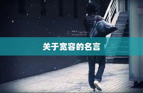 关于宽容的名言