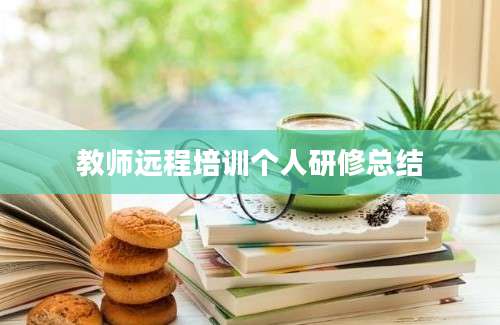 教师远程培训个人研修总结