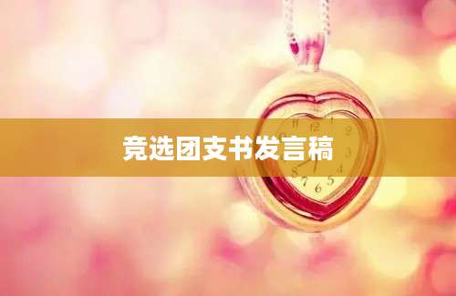 竞选团支书发言稿
