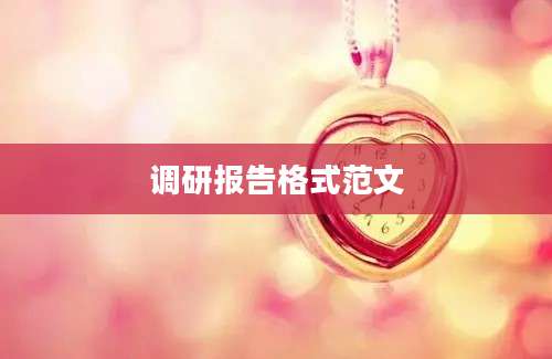 调研报告格式范文