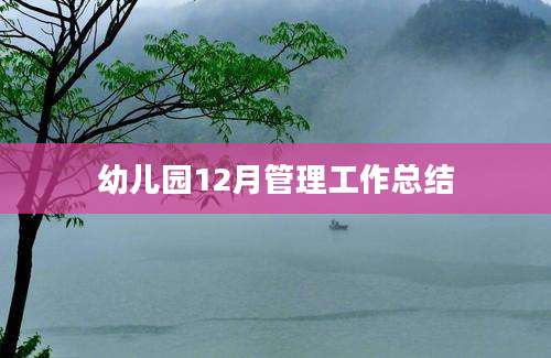 幼儿园12月管理工作总结