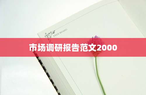 市场调研报告范文2000