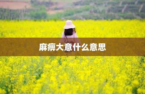 麻痹大意什么意思