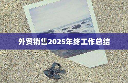外贸销售2025年终工作总结