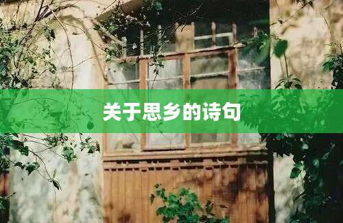 关于思乡的诗句