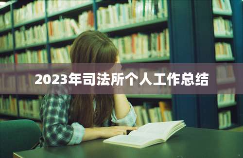 2023年司法所个人工作总结