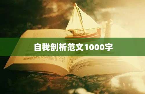 自我剖析范文1000字