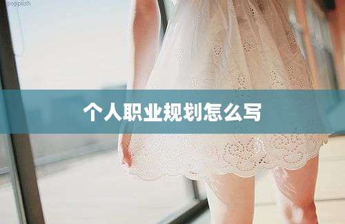 个人职业规划怎么写