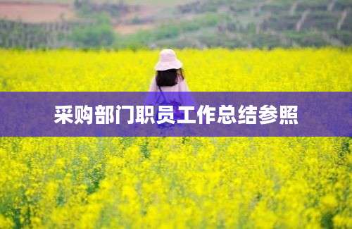 采购部门职员工作总结参照