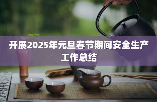 开展2025年元旦春节期间安全生产工作总结