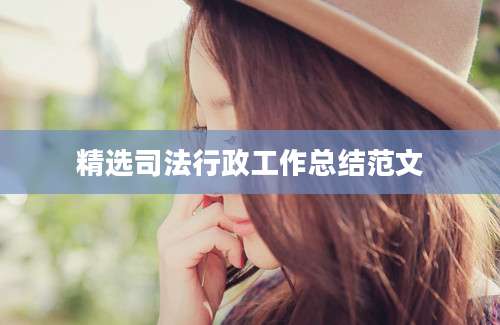 精选司法行政工作总结范文