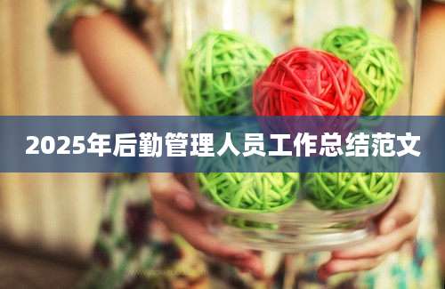 2025年后勤管理人员工作总结范文