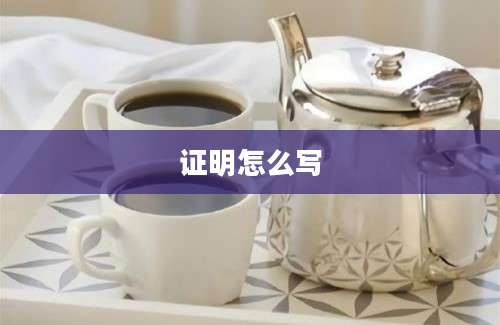 证明怎么写