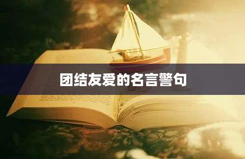 团结友爱的名言警句