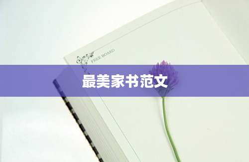 最美家书范文