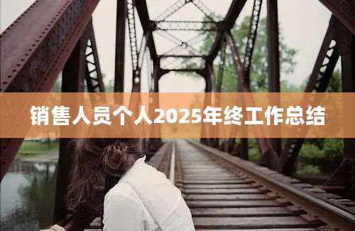 销售人员个人2025年终工作总结