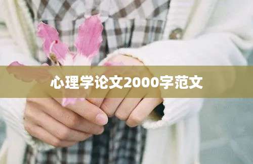 心理学论文2000字范文