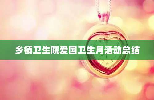 乡镇卫生院爱国卫生月活动总结