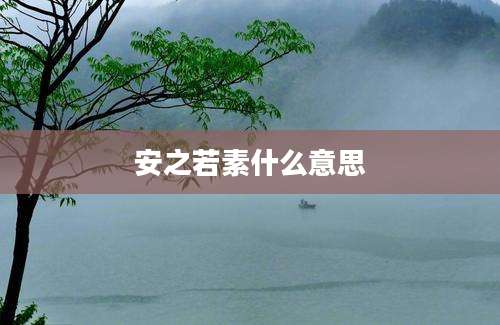安之若素什么意思