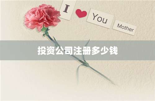 投资公司注册多少钱