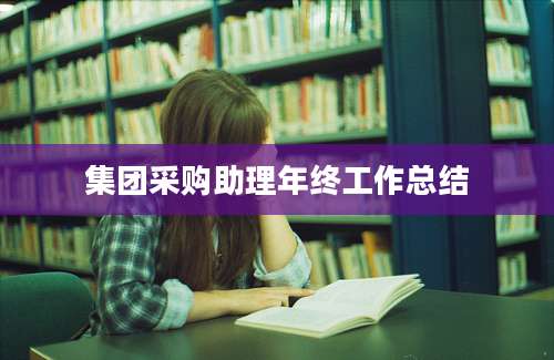 集团采购助理年终工作总结