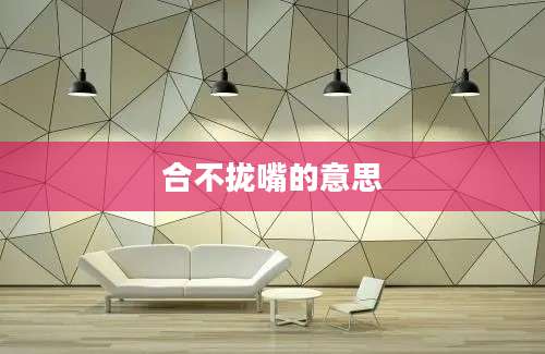合不拢嘴的意思