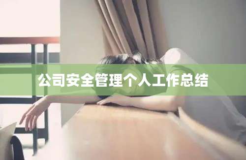 公司安全管理个人工作总结